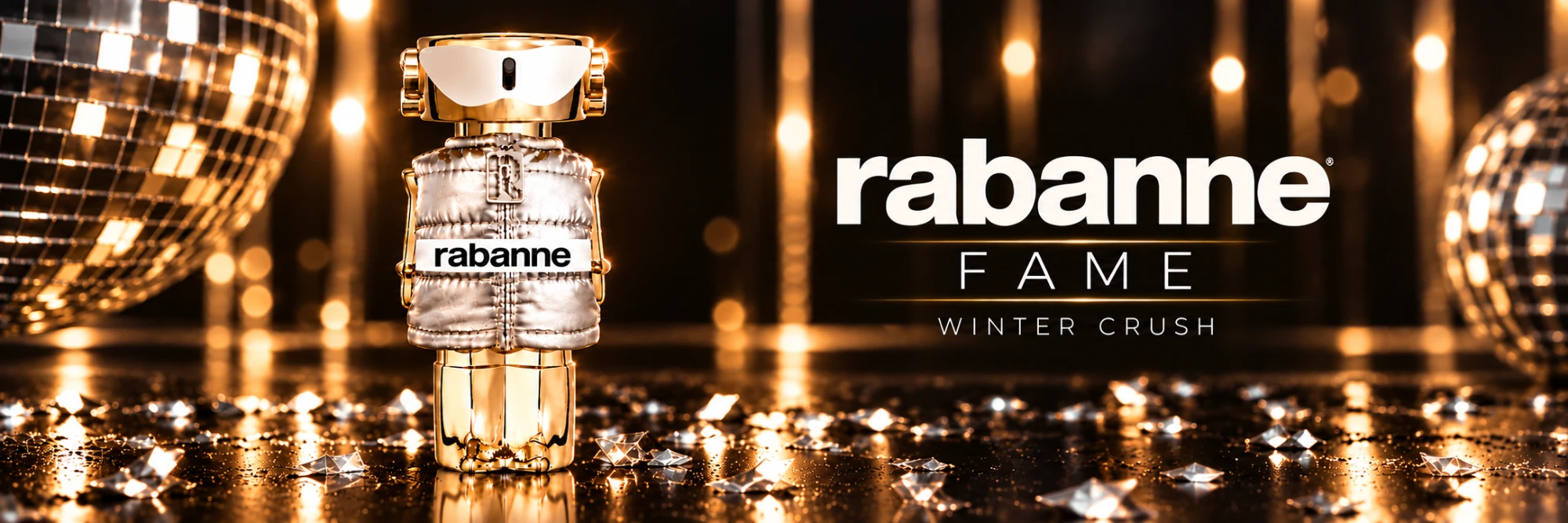Banner de campaña: Fame Winter Crush · Rabanne
